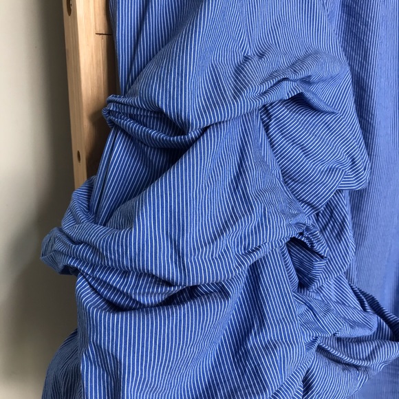 SOLD Zara Blue Striped Ruffle Sleeve Top Blouse M - Picture 10 of 14